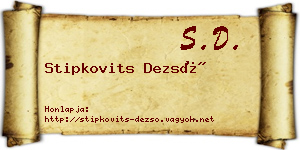 Stipkovits Dezső névjegykártya