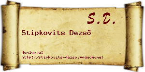 Stipkovits Dezső névjegykártya